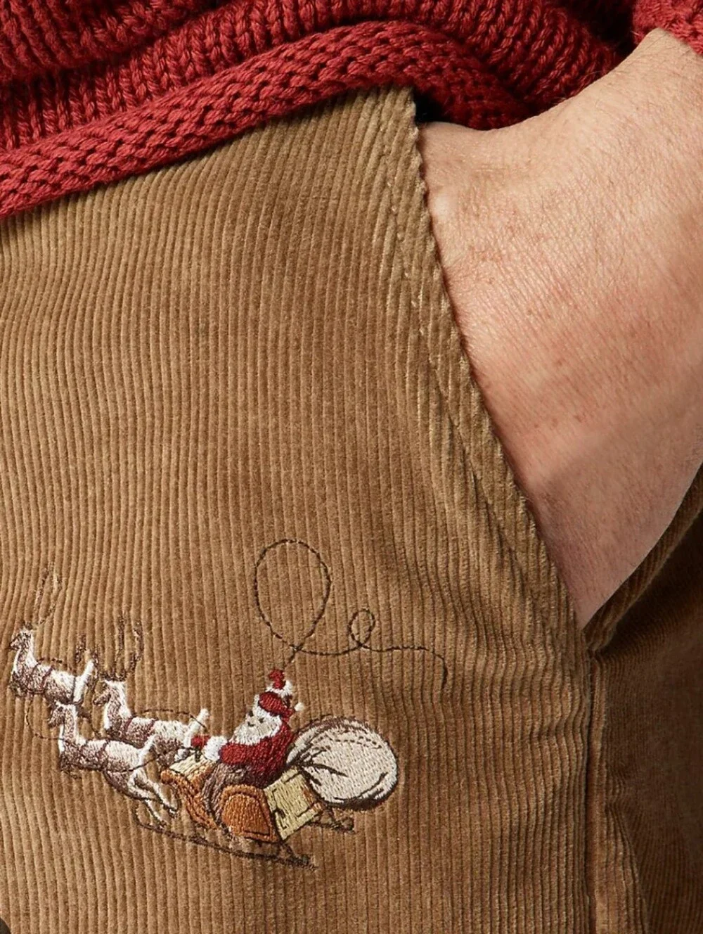 J Crew Relaxed-fit corduroy pant with Santa embroidery CO460 Size 32 NWT
